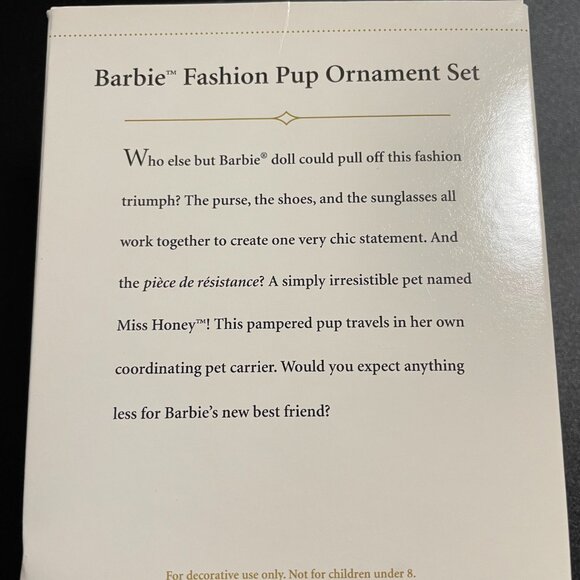 Miniature Barbie Fashion Pup Ornament Set Hallmark Keepsake Christmas NWT - Picture 2 of 6